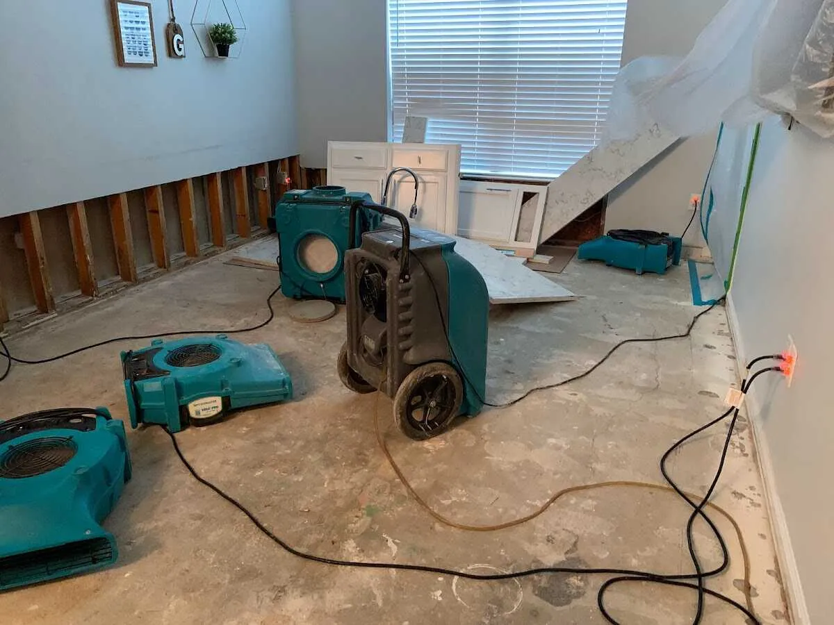 Dehumidifier in flood-cut room for Water Extraction & Removal in Excelsior Springs